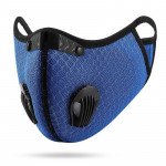 Wholesale PM2.5 Sports Fashion Washable Double Valve Multi Layer Cloth Protection Cover with Filter for Adults and Children (Navy Blue)